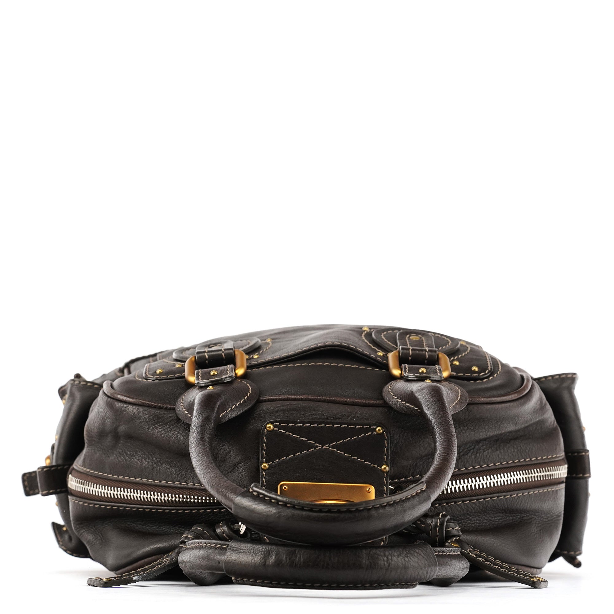 Chloé Sac à poignée Paddington en cuir marron foncé
