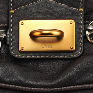Chloe Dark Brown Leather Paddington Top Handle Bag