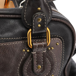 Chloe Dark Brown Leather Paddington Top Handle Bag