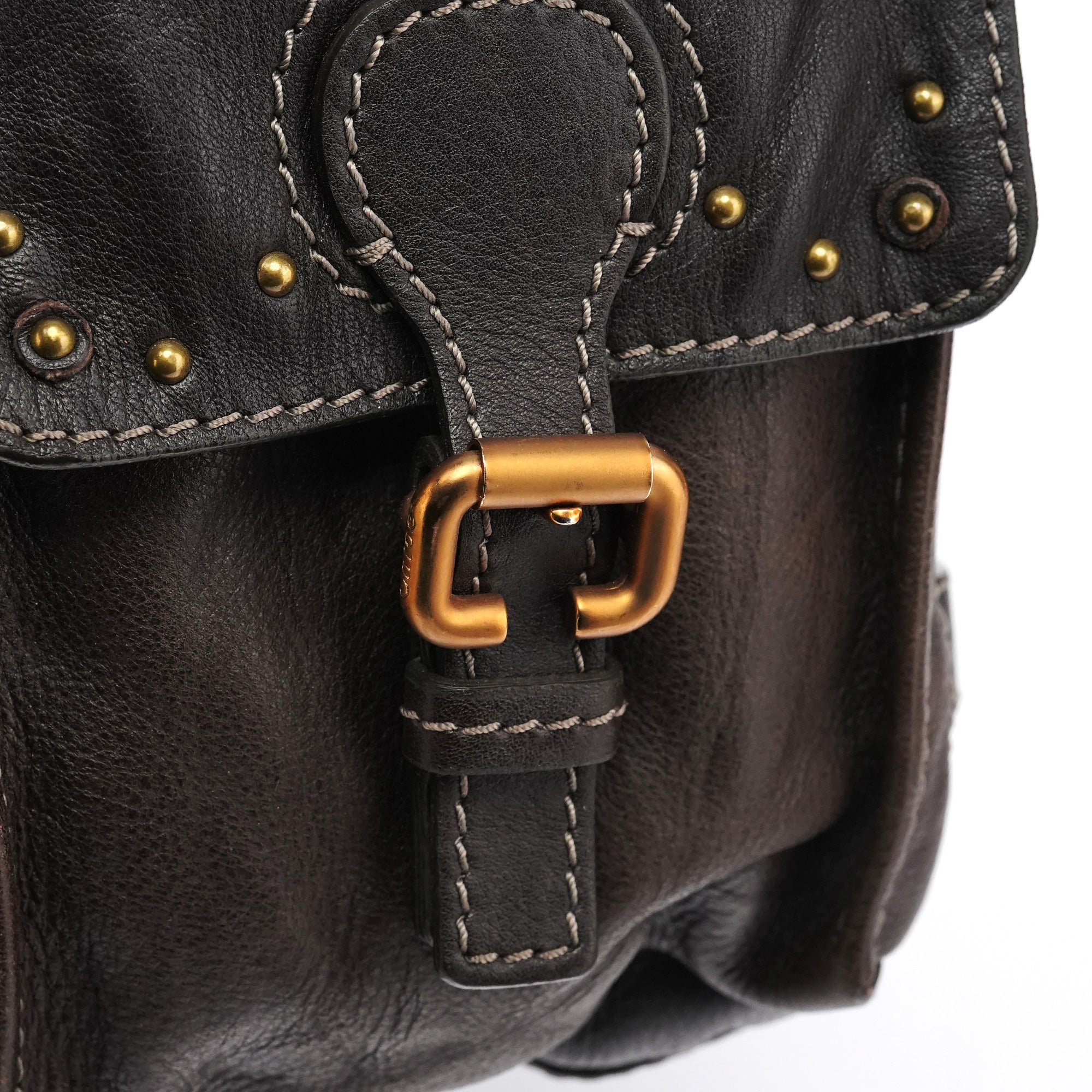 Chloé Sac à poignée Paddington en cuir marron foncé