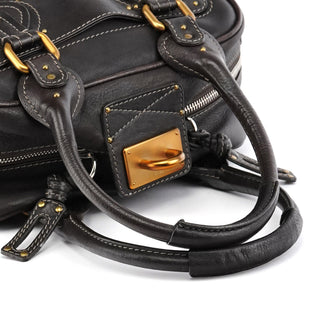 Chloe Dark Brown Leather Paddington Top Handle Bag