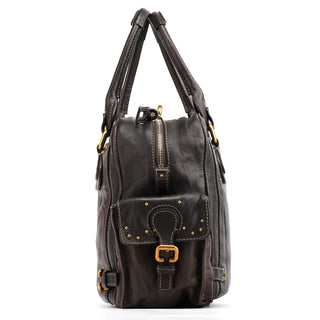 Chloe Dark Brown Leather Paddington Top Handle Bag