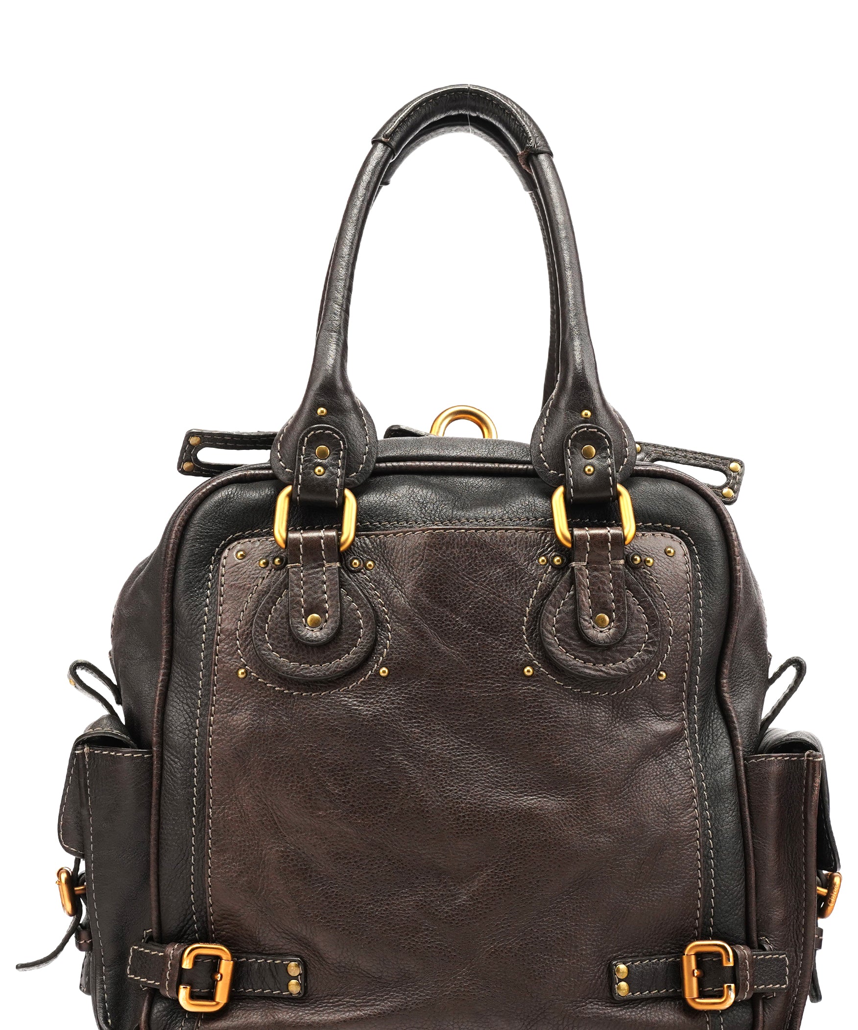 Chloe Dark Brown Leather Paddington Top Handle Bag