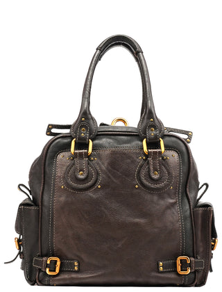 Chloe Dark Brown Leather Paddington Top Handle Bag