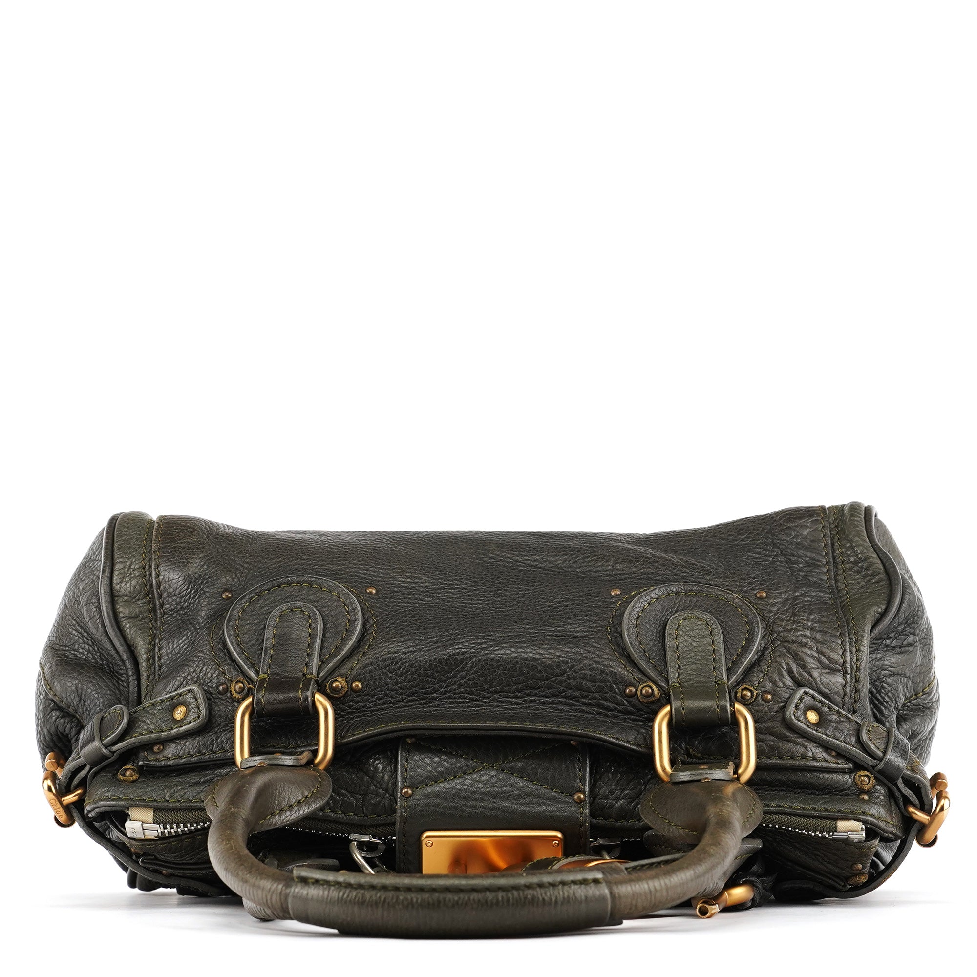 Chloe Dark Green Leather Paddington Shoulder Bag