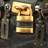 Chloe Dark Green Leather Paddington Shoulder Bag
