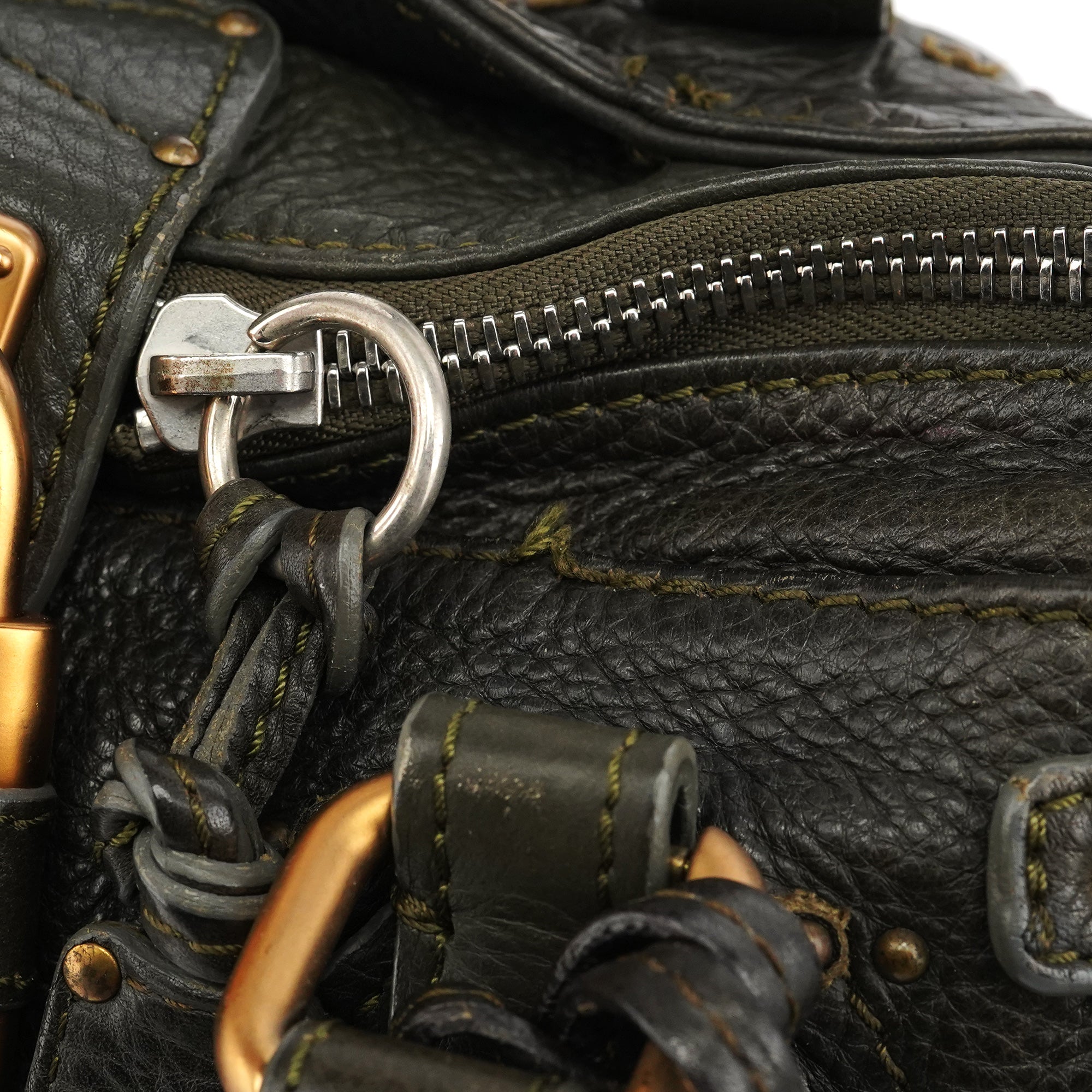 Chloe Dark Green Leather Paddington Shoulder Bag