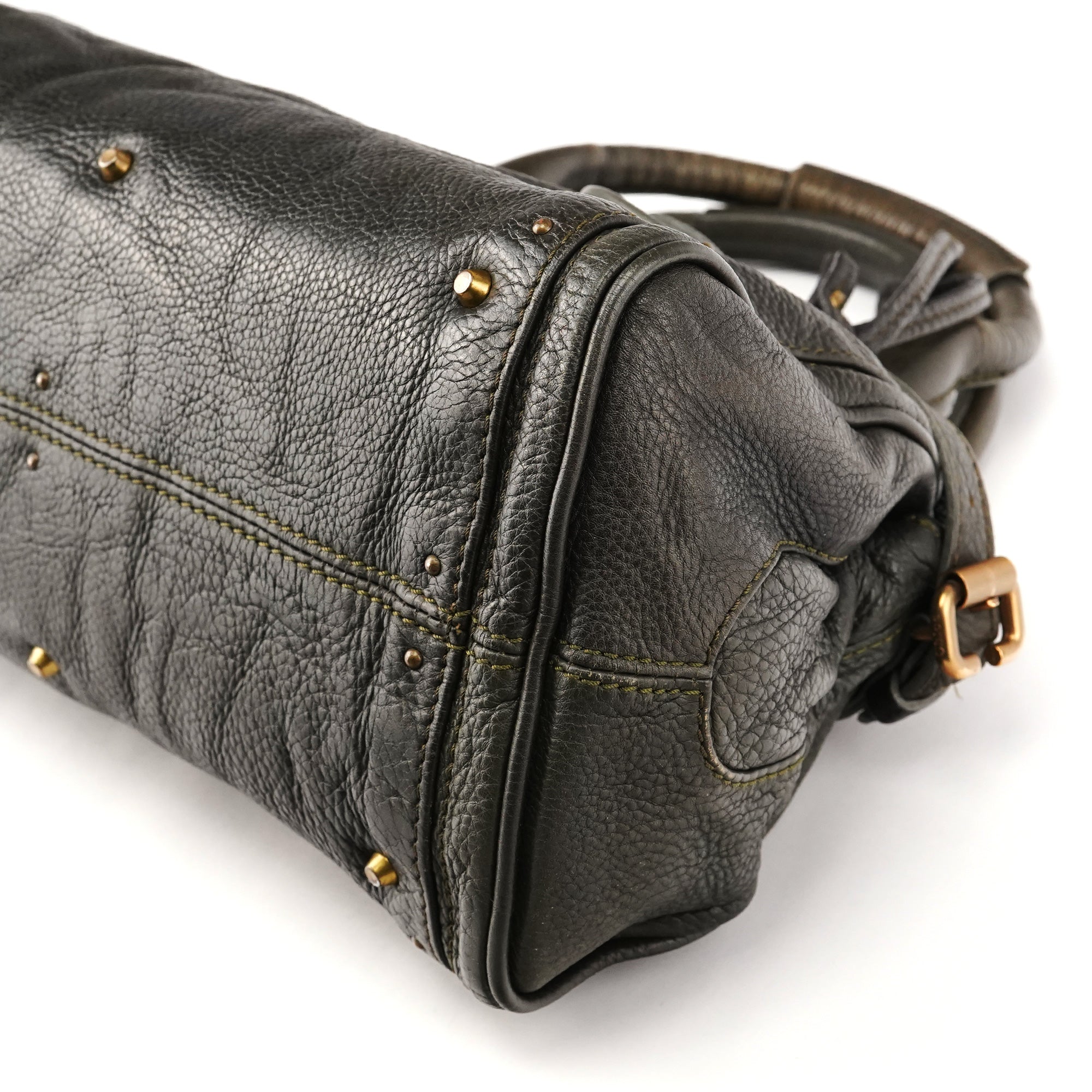 Chloe Dark Green Leather Paddington Shoulder Bag