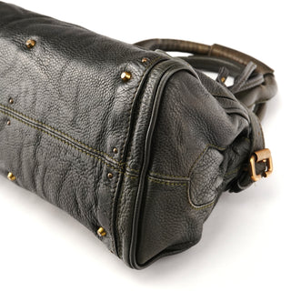 Chloe Dark Green Leather Paddington Shoulder Bag