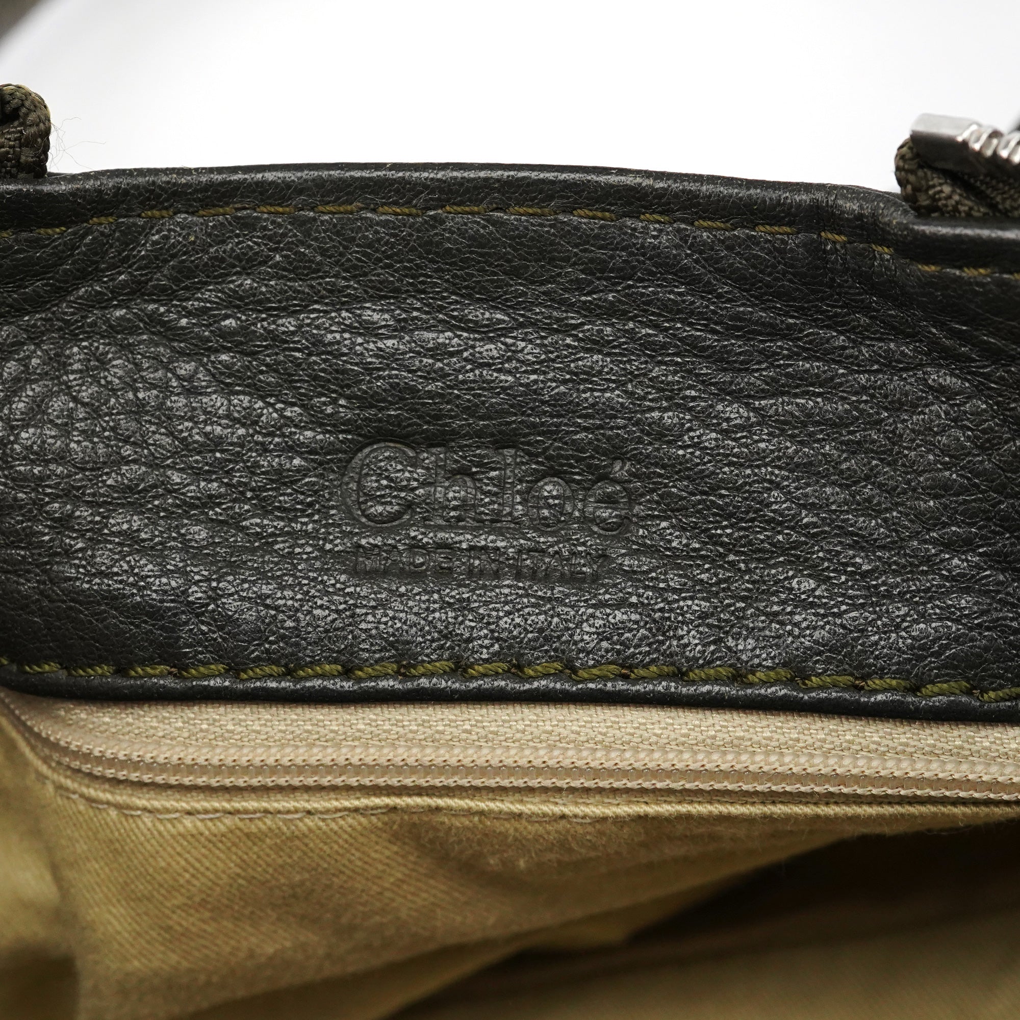 Chloe Dark Green Leather Paddington Shoulder Bag