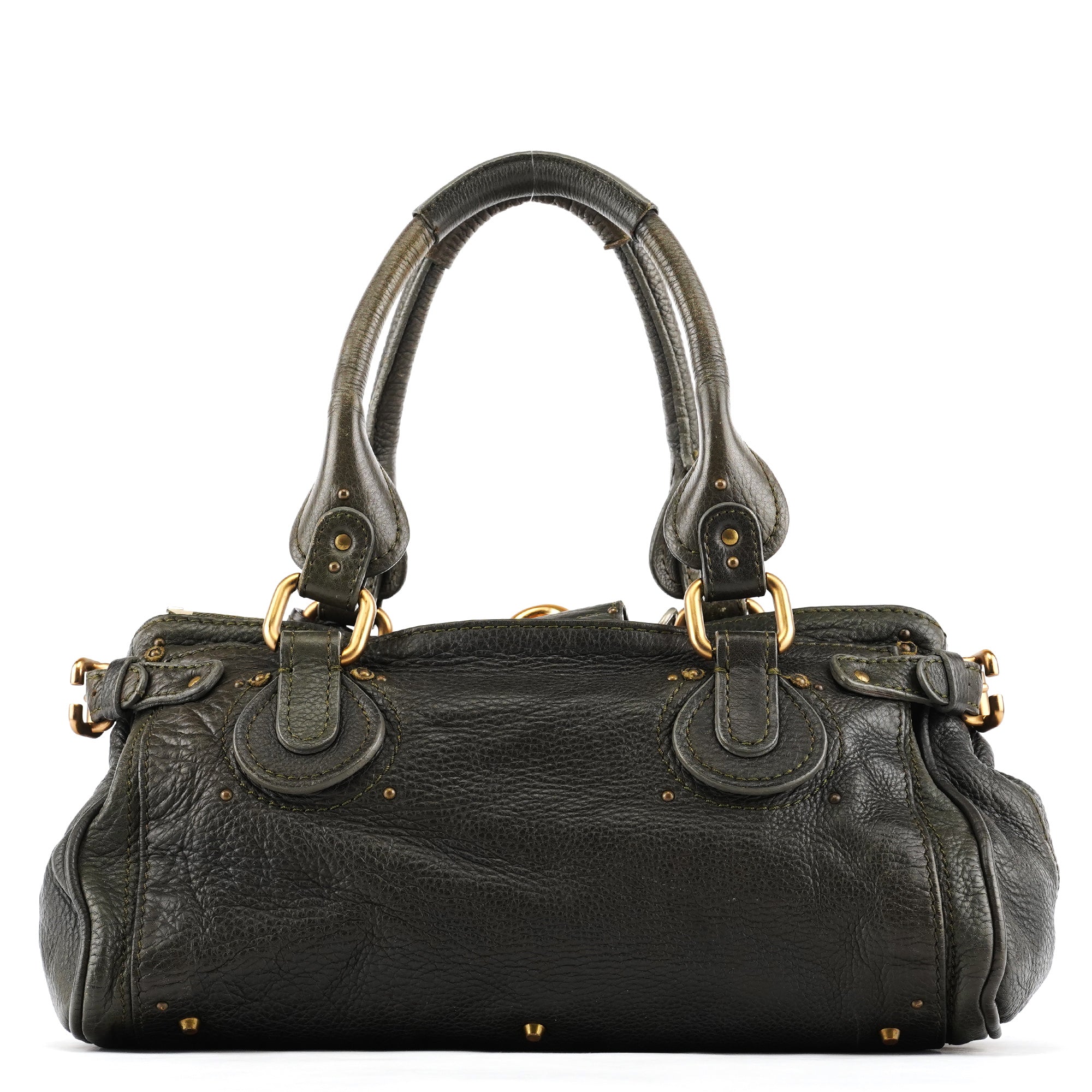 Chloe Dark Green Leather Paddington Shoulder Bag