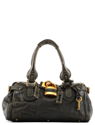 Chloe Dark Green Leather Paddington Shoulder Bag