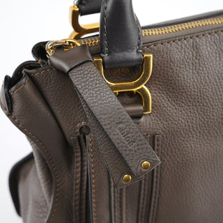 Chloe Dark Grey Leather Marcie Tote Bag
