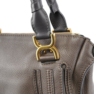 Chloe Dark Grey Leather Marcie Tote Bag