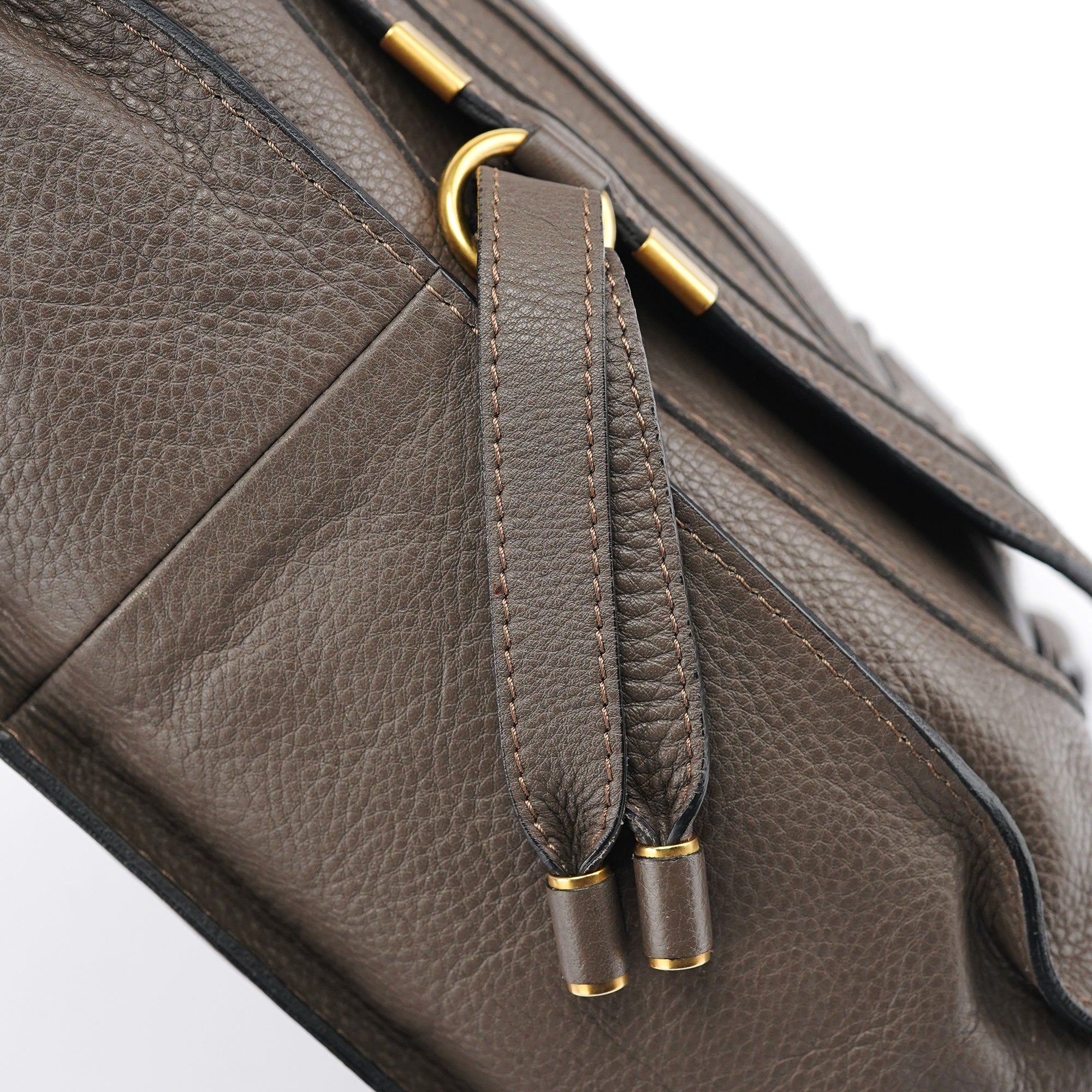 Chloe Dark Grey Leather Marcie Tote Bag