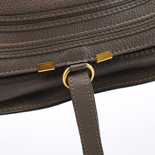 Chloe Dark Grey Leather Marcie Tote Bag
