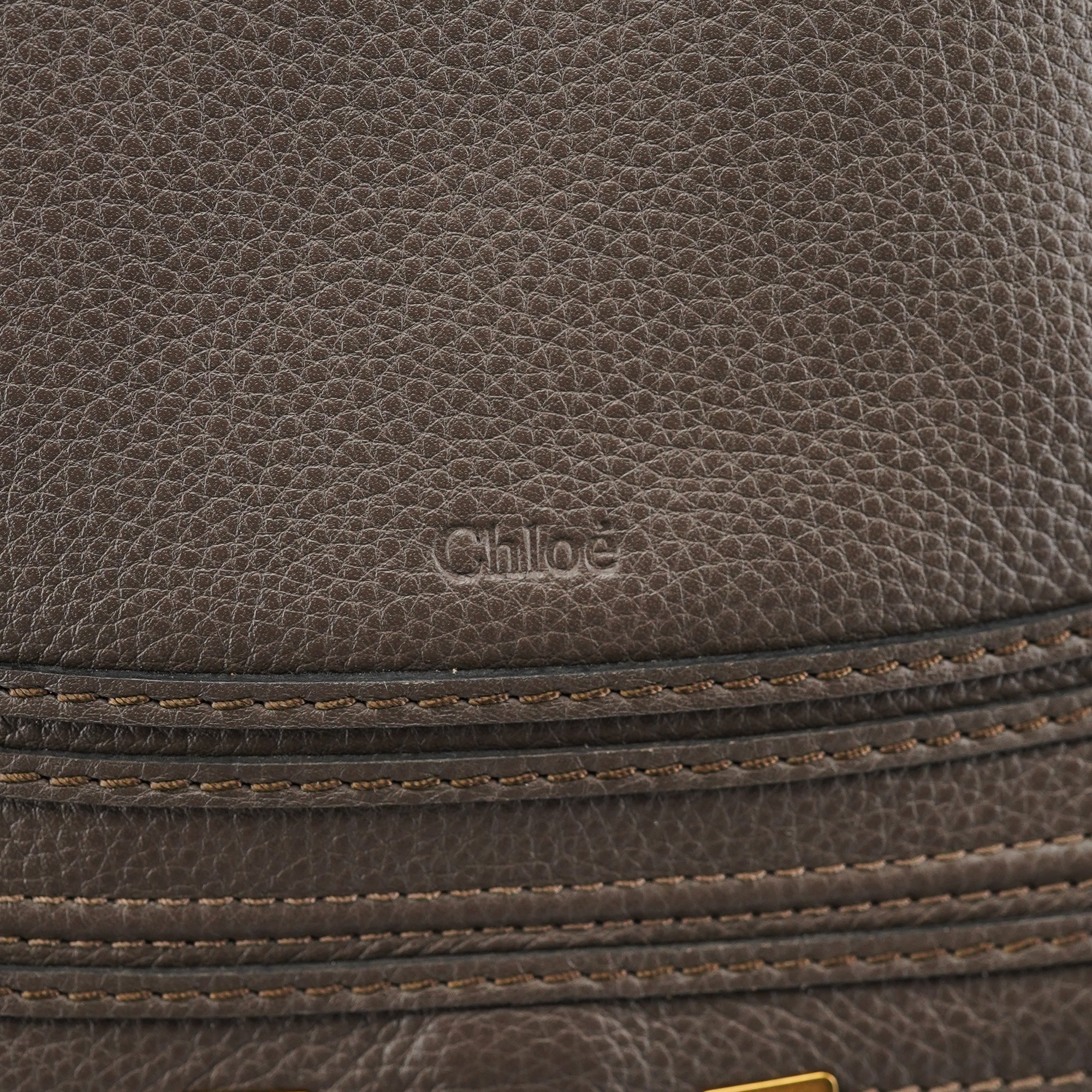 Chloe Dark Grey Leather Marcie Tote Bag