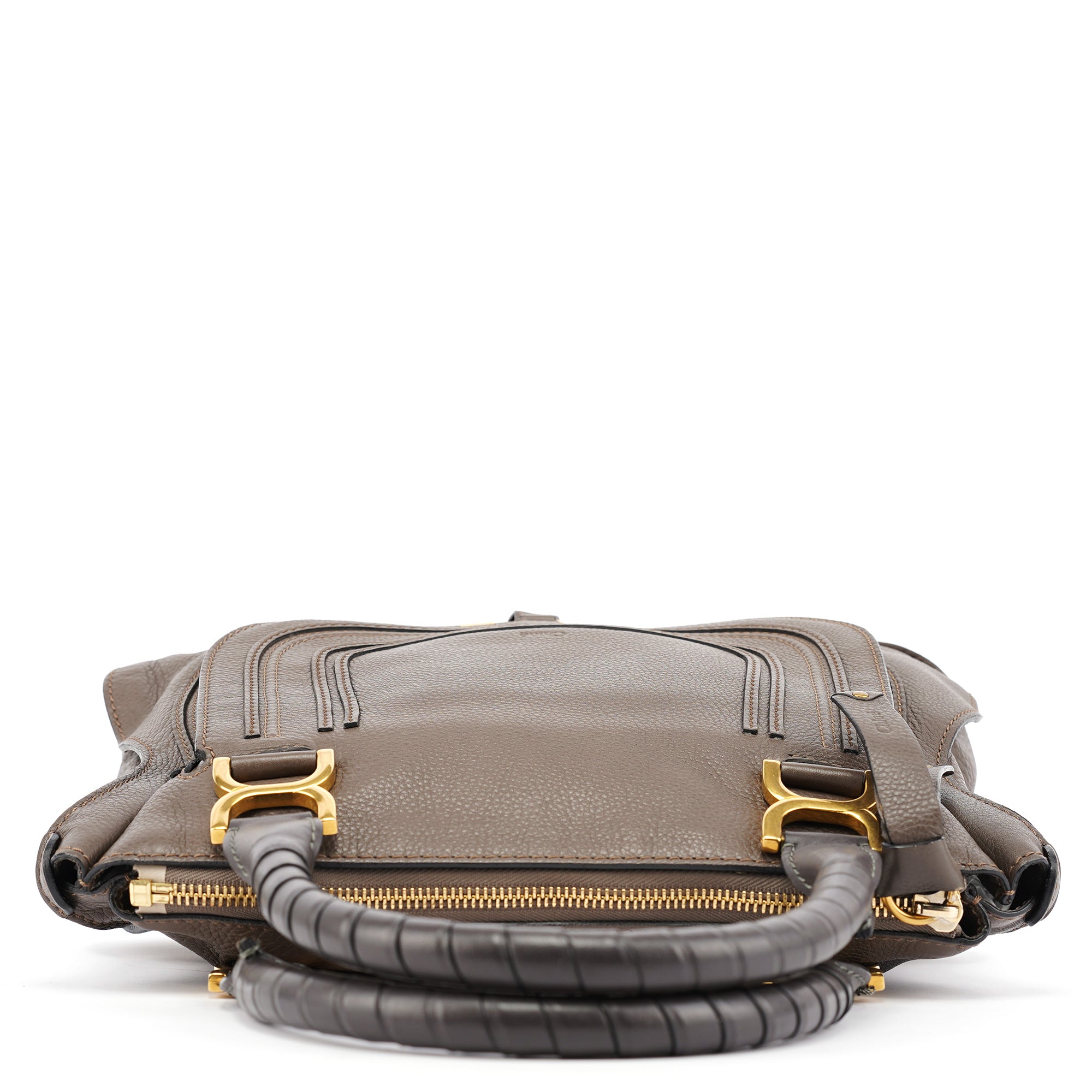 Chloe Dark Grey Leather Marcie Tote Bag