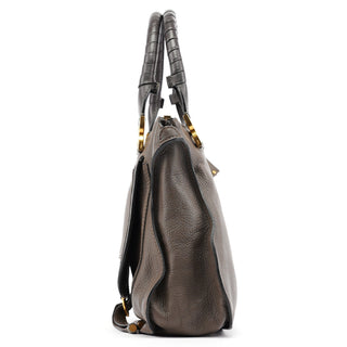 Chloe Dark Grey Leather Marcie Tote Bag