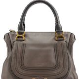 Chloe Dark Grey Leather Marcie Tote Bag