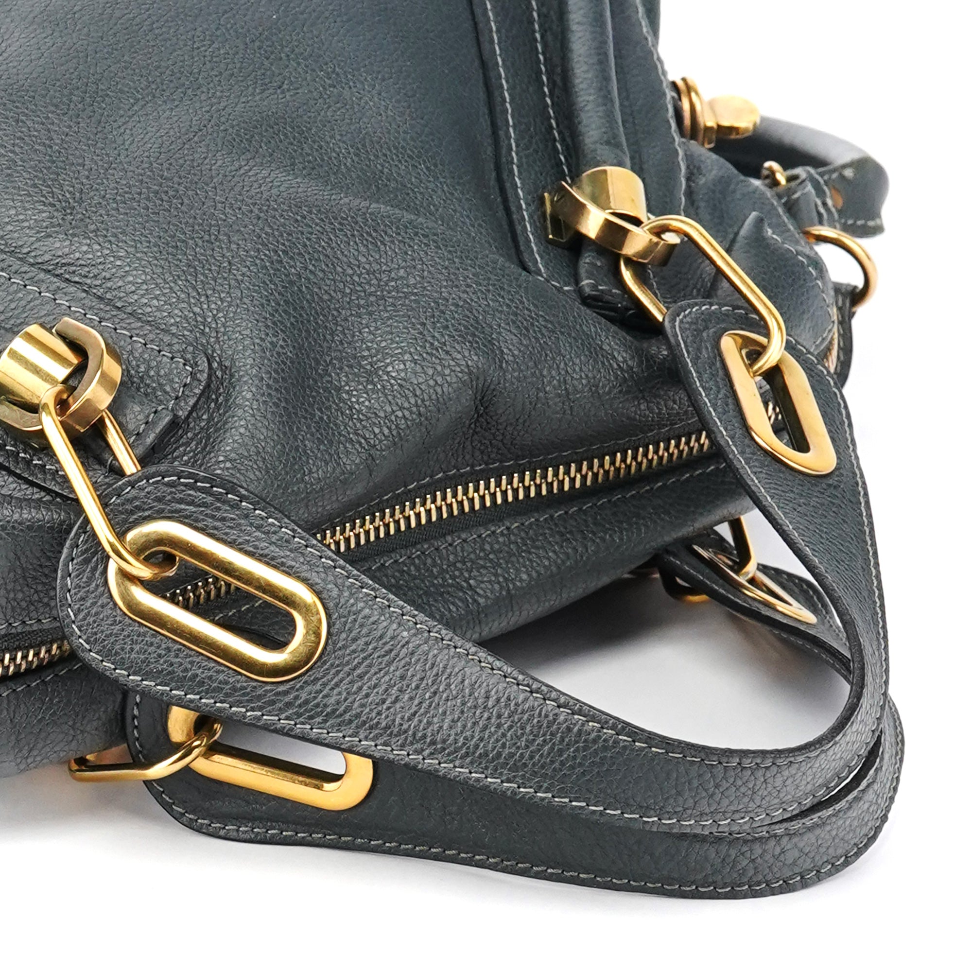 Chloé Borsa Paraty in pelle grigio scuro