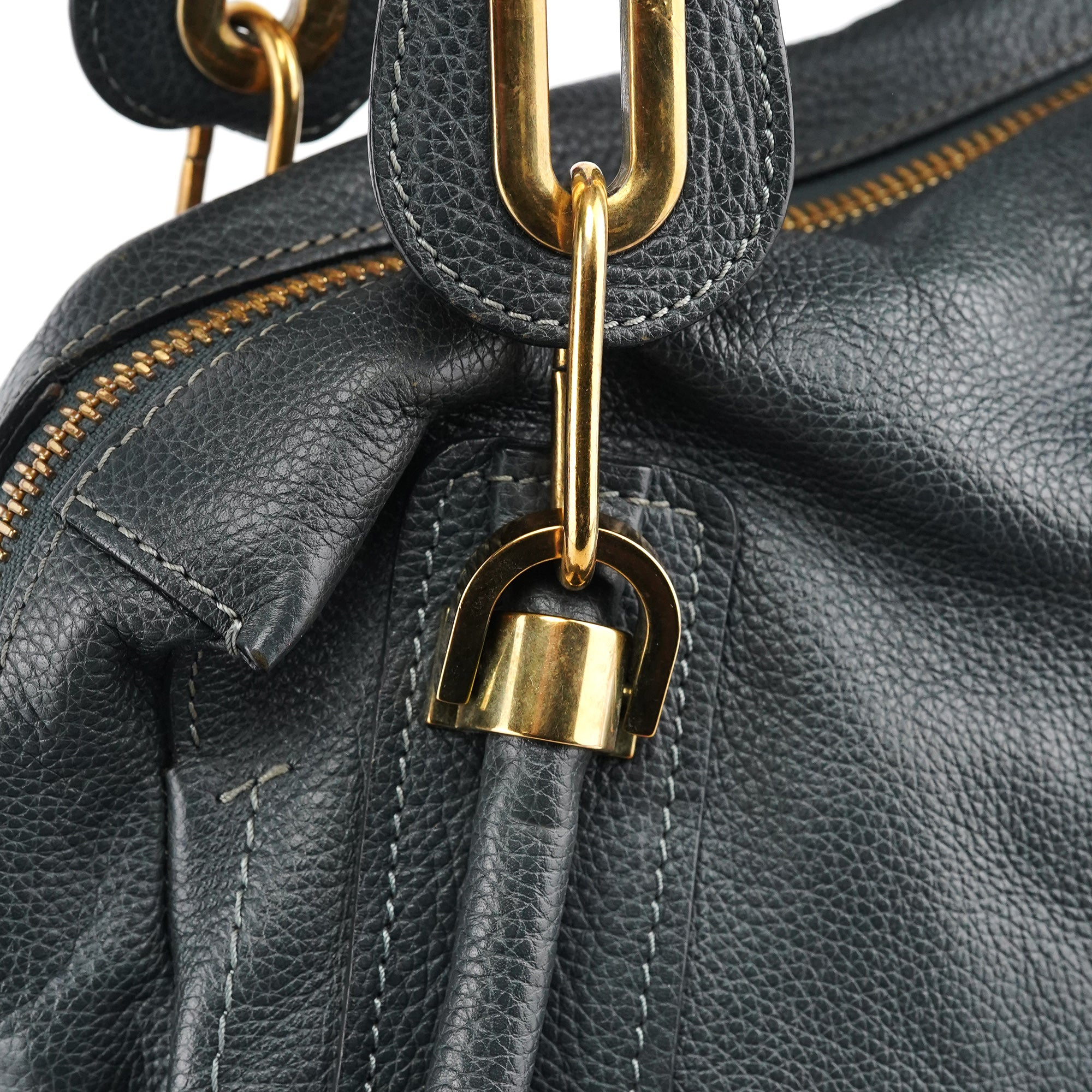Chloé Borsa Paraty in pelle grigio scuro
