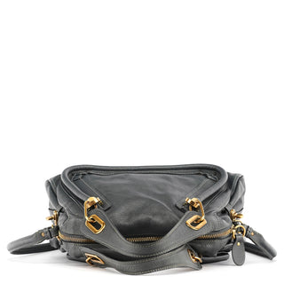 Chloe Dark Grey Leather Paraty 2-Way Bag