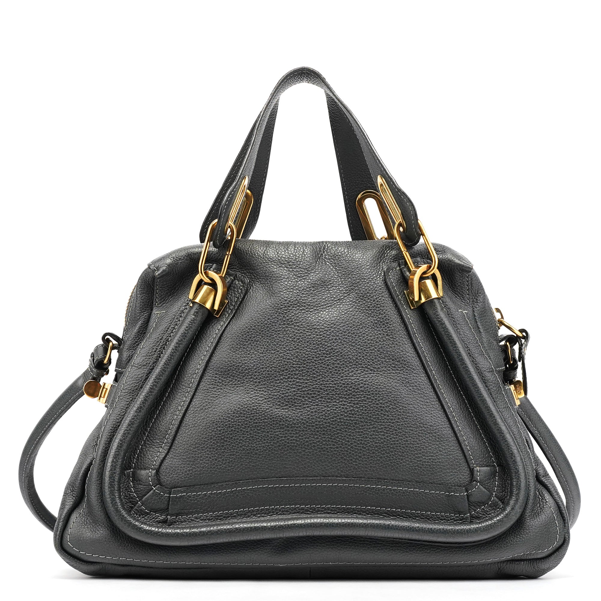 Chloé Borsa Paraty in pelle grigio scuro