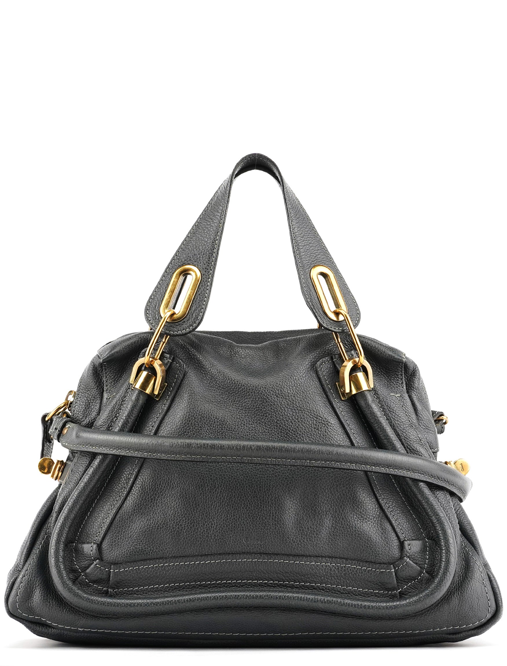 Chloé Borsa Paraty in pelle grigio scuro