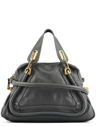 Chloe Dark Grey Leather Paraty 2-Way Bag