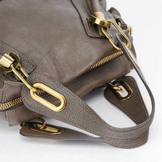 Chloé Dark Grey Leather Paraty 2-Way Shoulder Bag