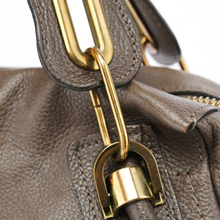 Chloé Dark Grey Leather Paraty 2-Way Shoulder Bag