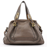 Chloé Dark Grey Leather Paraty 2-Way Shoulder Bag