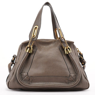 Chloé Dark Grey Leather Paraty 2-Way Shoulder Bag