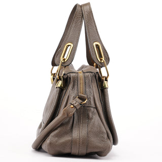 Chloé Dark Grey Leather Paraty 2-Way Shoulder Bag