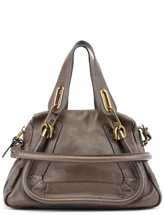 Chloé Dark Grey Leather Paraty 2-Way Shoulder Bag
