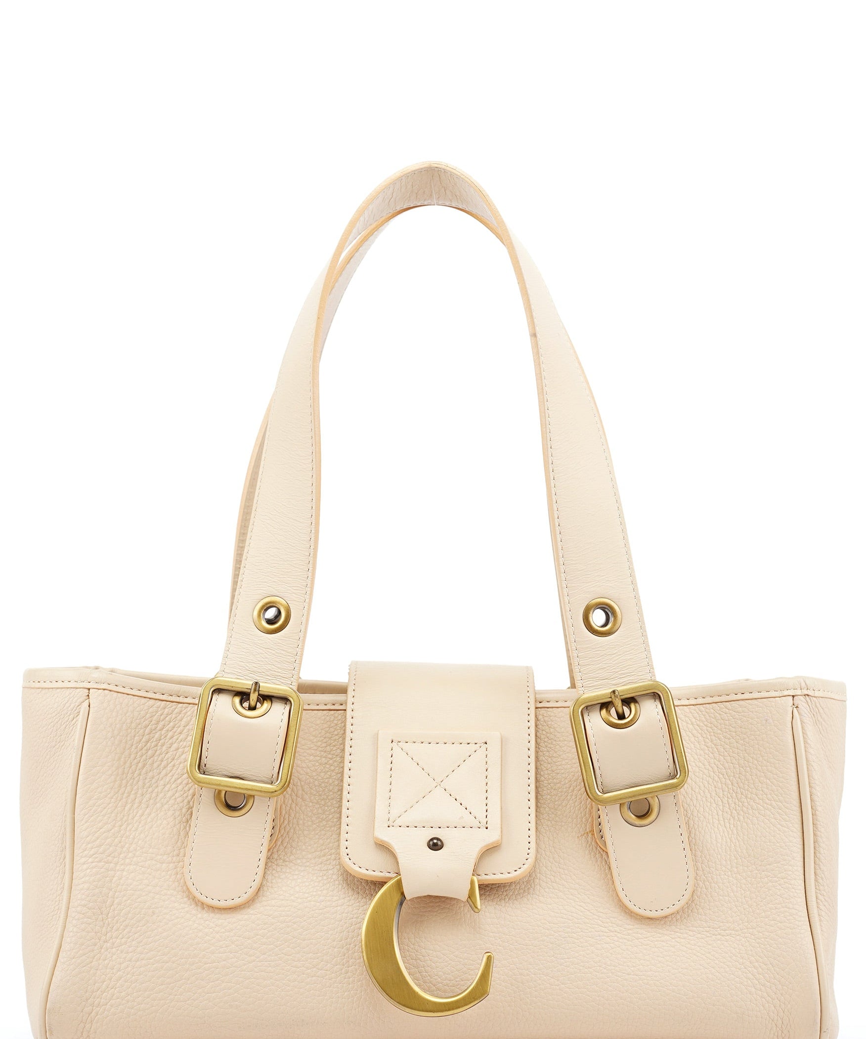 Chloe Ecru Leather C Tote Bag