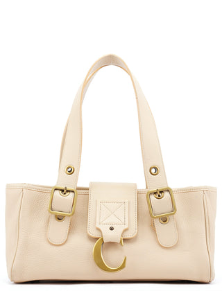 Chloe Ecru Leather C Tote Bag