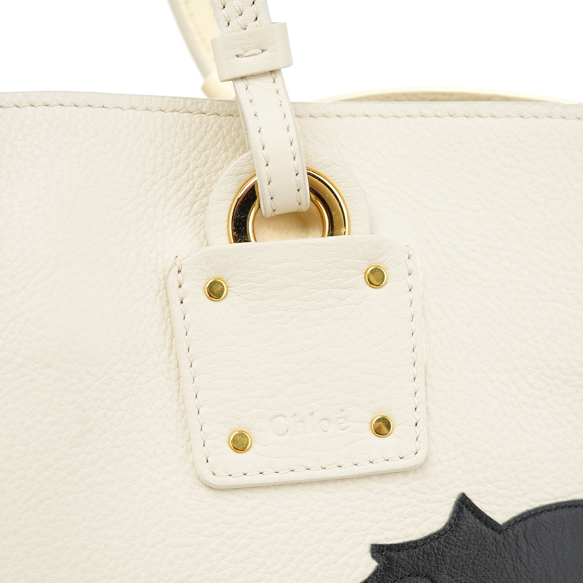 Chloé Ecru Leather Horse Appliqué Tote Bag