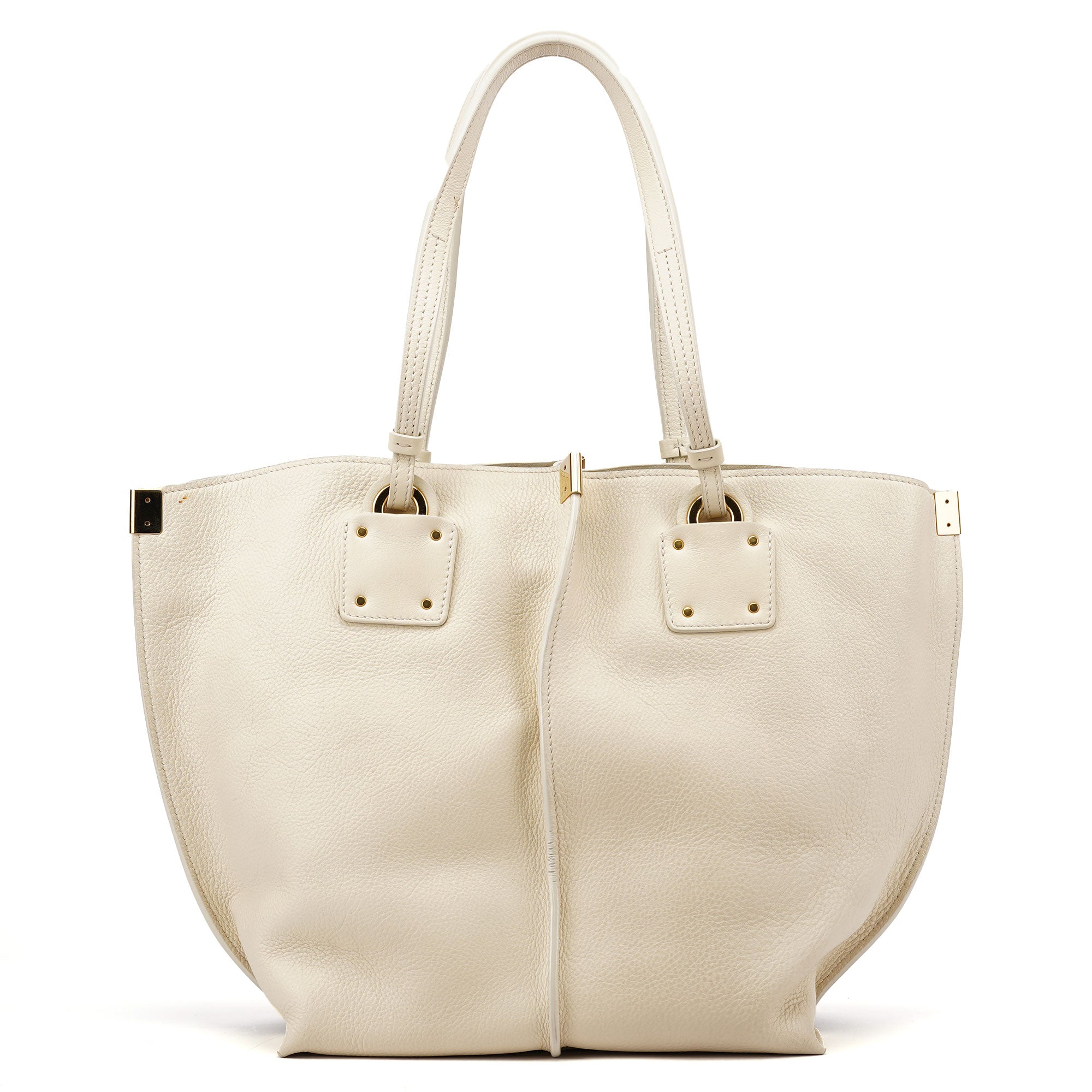 Chloé Ecru Leather Horse Appliqué Tote Bag