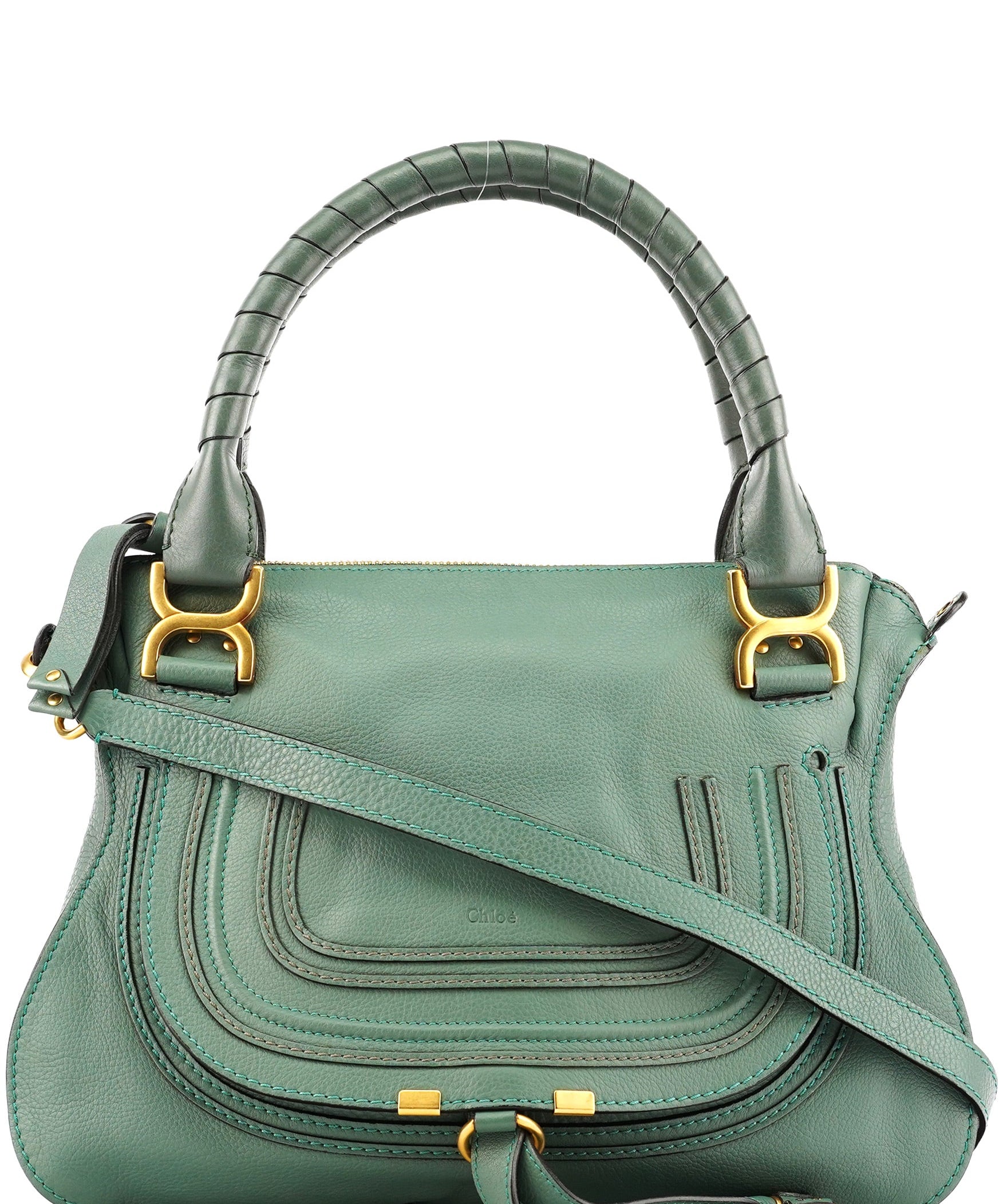 Chloe Emerald Green Leather Marcie 2-Way Bag