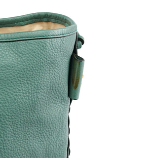 Chloe Emerald Green Leather Zipper Tote Bag