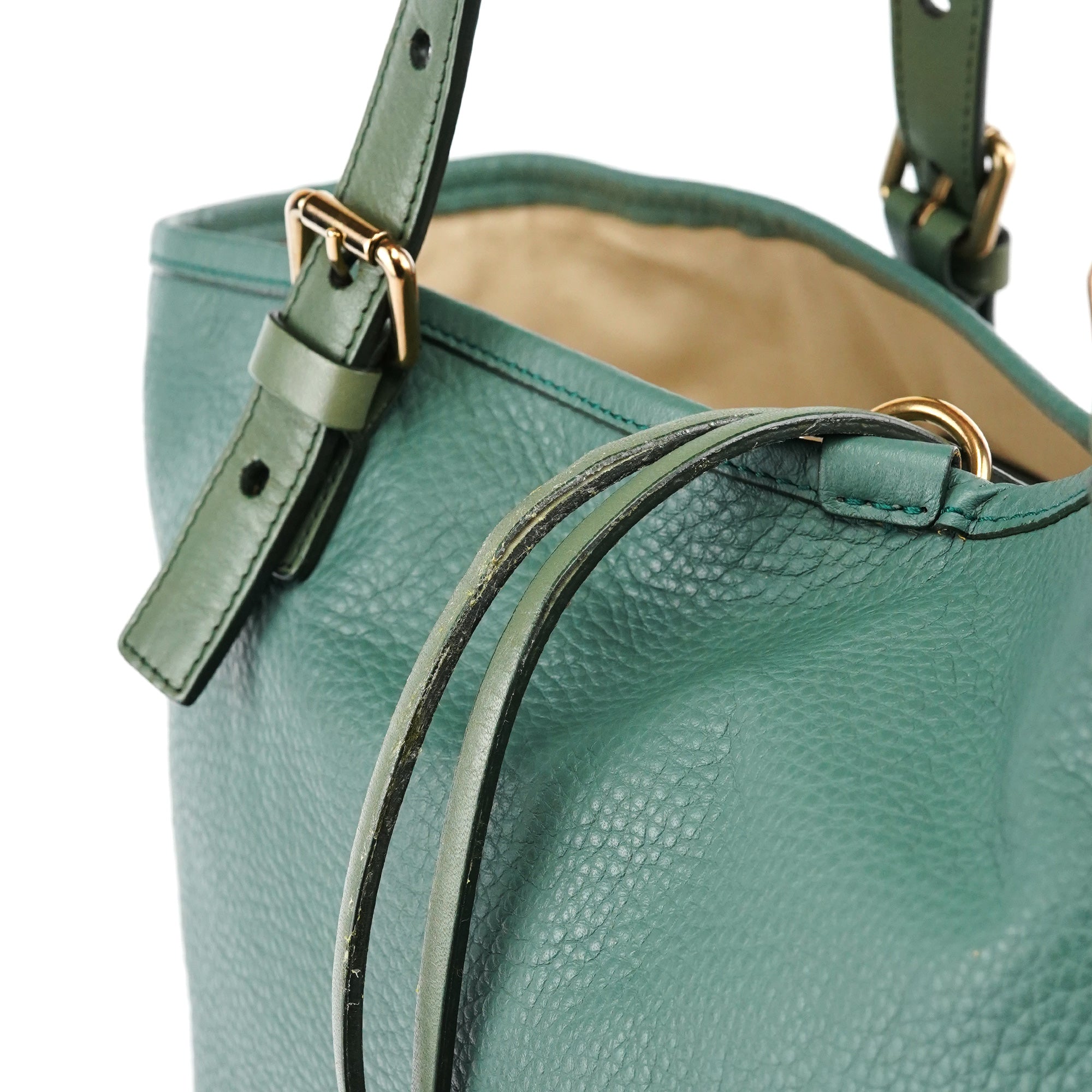 Chloé Sac cabas zippé en cuir vert émeraude