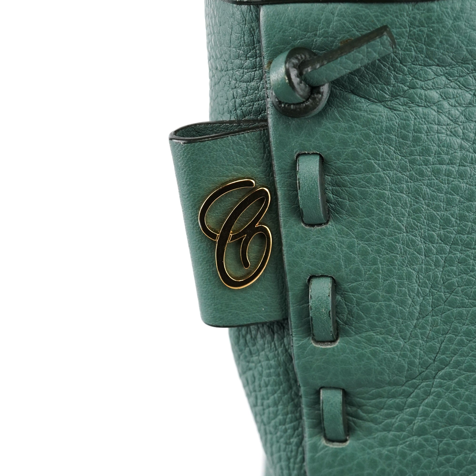Chloé Sac cabas zippé en cuir vert émeraude