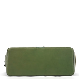 Chloe Emerald Green Leather Zipper Tote Bag