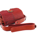 Chloé Automne 2005 Sac porté épaule Saddle en cuir grainé rouge