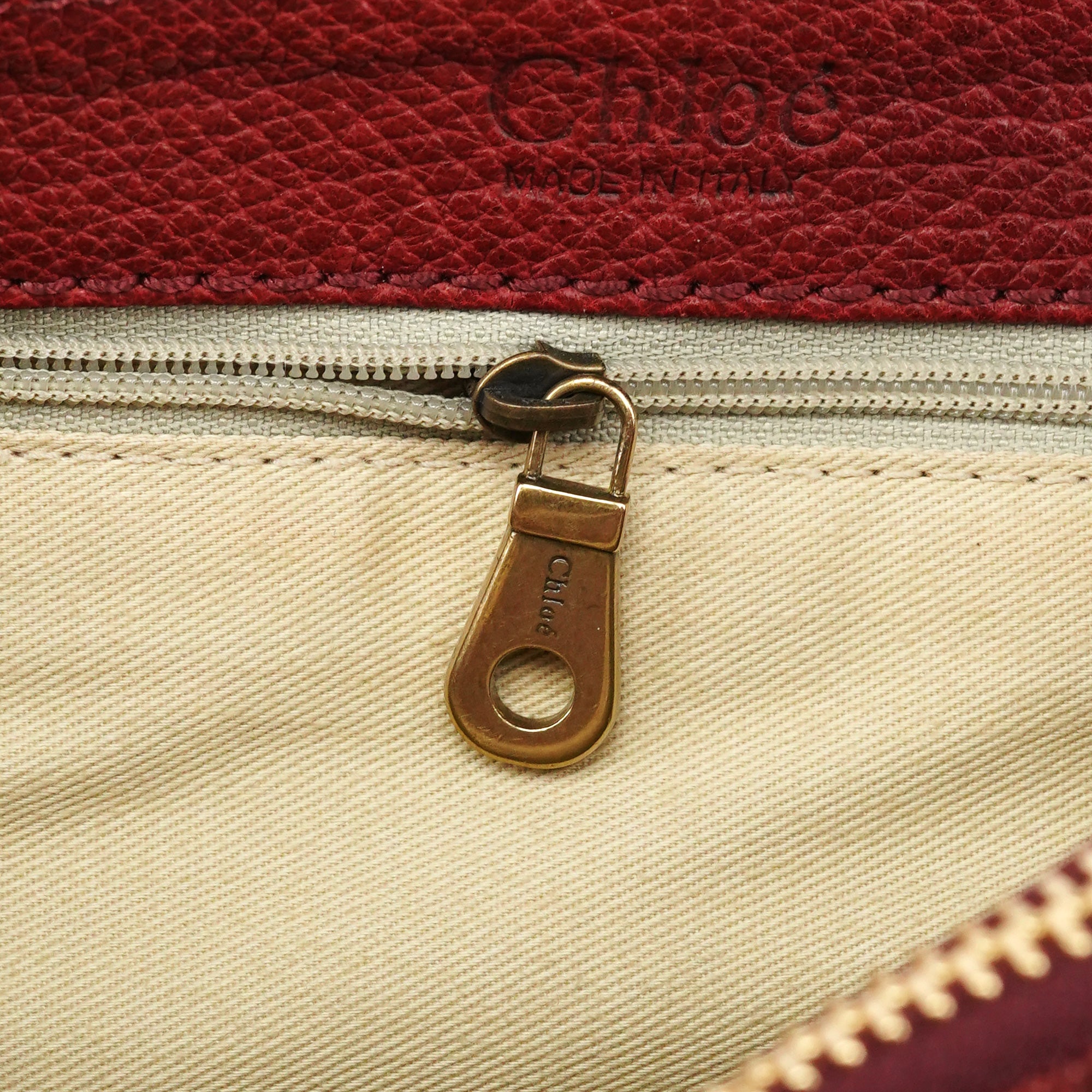 Chloé Automne 2005 Sac porté épaule Saddle en cuir grainé rouge