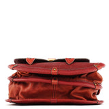 Chloé Automne 2005 Sac porté épaule Saddle en cuir grainé rouge