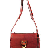 Chloé Automne 2005 Sac porté épaule Saddle en cuir grainé rouge