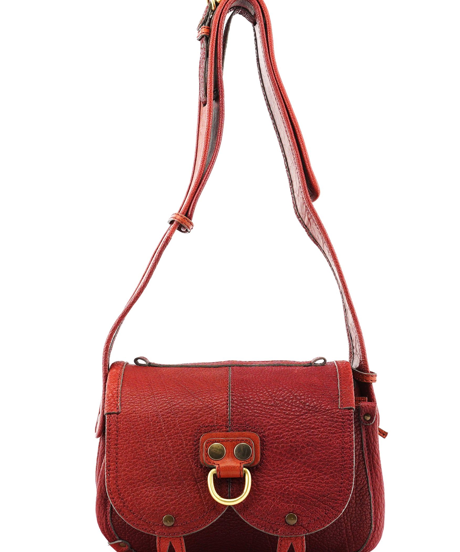 Chloé Fall 2005 Red Grained Leather Saddle Shoulder Bag